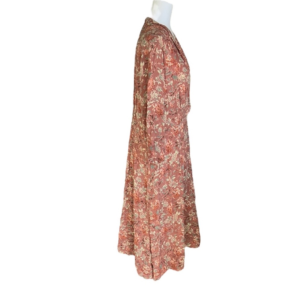 April Cornell Floral Print Wrap Front Chiffon Midi Dress - XL - Picture 5 of 13